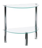 HAKU Möbel Beistelltisch halbrund Glas transparent...