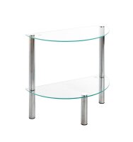 HAKU Möbel Beistelltisch halbrund Glas transparent...