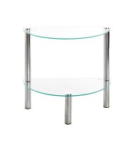 HAKU Möbel Beistelltisch halbrund Glas transparent 45,0 x 22,0 x 47,0 cm, 1 St.