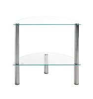 HAKU Möbel Beistelltisch halbrund Glas transparent 45,0 x 22,0 x 47,0 cm, 1 St.