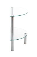 HAKU Möbel Beistelltisch halbrund Glas transparent 45,0 x 22,0 x 47,0 cm, 1 St.