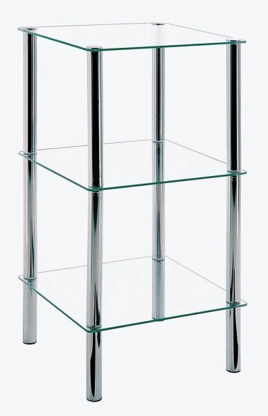 HAKU Möbel Badregal keine 90239 silber 39,0 x 39,0 x 77,0 cm