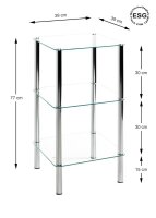 HAKU Möbel Badregal keine 90239 silber 39,0 x 39,0 x 77,0 cm
