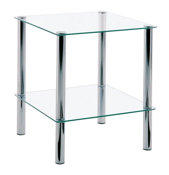HAKU Möbel Beistelltisch rechteckig Glas transparent 39,0 x 39,0 x 47,0 cm, 1 St.