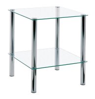 HAKU Möbel Beistelltisch rechteckig Glas transparent...
