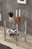 HAKU Möbel Beistelltisch rechteckig Glas transparent...