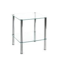 HAKU Möbel Beistelltisch rechteckig Glas transparent 39,0 x 39,0 x 47,0 cm, 1 St.