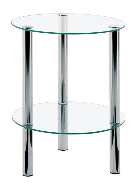 HAKU Möbel Beistelltisch rund Glas transparent 35,0 x 35,0 x 47,0 cm, 1 St.