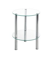HAKU Möbel Beistelltisch rund Glas transparent 35,0 x 35,0 x 47,0 cm, 1 St.