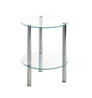 HAKU Möbel Beistelltisch rund Glas transparent 35,0 x 35,0 x 47,0 cm, 1 St.