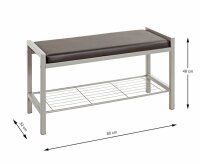 HAKU Möbel Schuhbank 90550 schwarz Metall 80,0 cm