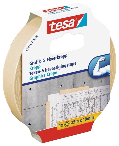 tesa Kreppband beige 19,0 mm x 25,0 m 1 St.