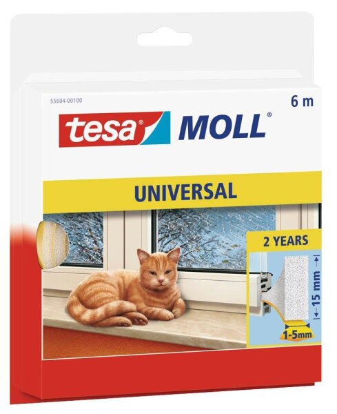 tesa tesamoll® UNIVERSAL Schaumstoff Fenster-Dichtungsband weiß 15,0 mm x 6,0 m 1 St.
