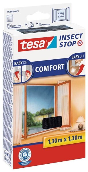 tesa Fliegengitter Insect Stop Comfort anthrazit 1,30 x 1,30 m