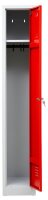 Gürkan Spind lichtgrau, feuerrot 104754, 1 Schließfach 30,0 x 50,0 x 180,0 cm