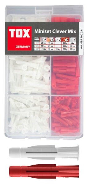 TOX Miniset Clever TRI und TRIKA 094900051 Universaldübel-Sortiment, 215-teilig