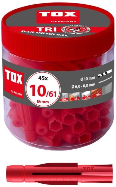 TOX TRI 10/61 010260081 Universaldübel Ø 10 mm x 61 mm, 45 St.
