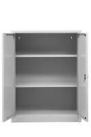 Gürkan Stahlschrank 100027 lichtgrau 2 Fachböden 92,0 x 42,0 x 120,0 cm, aufgebaut, 1 St.