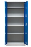 Gürkan Stahlschrank 100050 lichtgrau, enzianblau 4 Fachböden 80,0 x 38,0 x 180,0 cm, aufgebaut, 1 St.