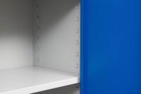 Gürkan Stahlschrank 100050 lichtgrau, enzianblau 4 Fachböden 80,0 x 38,0 x 180,0 cm, aufgebaut, 1 St.