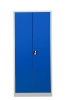 Gürkan Stahlschrank 100050 lichtgrau, enzianblau 4 Fachböden 80,0 x 38,0 x 180,0 cm, aufgebaut, 1 St.