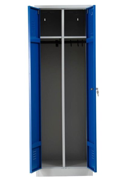 Gürkan Spind lichtgrau, enzianblau 103448, 1 Schließfach 60,0 x 50,0 x 180,0 cm