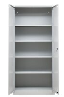 Gürkan Stahlschrank 100161 lichtgrau 4 Fachböden 92,0 x 42,0 x 195,0 cm, aufgebaut, 1 St.