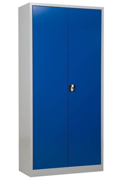 Gürkan Stahlschrank 100162 lichtgrau, enzianblau 4 Fachböden 92,0 x 42,0 x 195,0 cm, aufgebaut, 1 St.