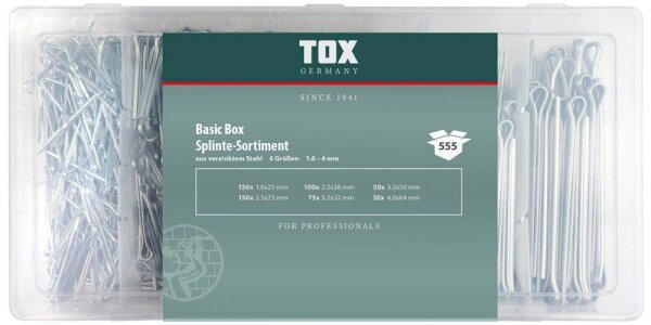 TOX Splinte-Sortiment BASIC 555 tlg.