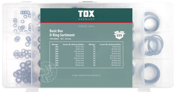 TOX O-Ringe-Sortiment BASIC 225-teilig