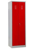 Gürkan Spind lichtgrau, feuerrot 103450, 1 Schließfach 60,0 x 50,0 x 180,0 cm