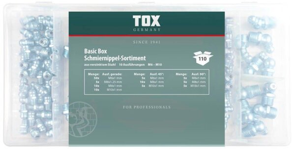 TOX Schmiernippel-Sortiment BASIC 110-teilig
