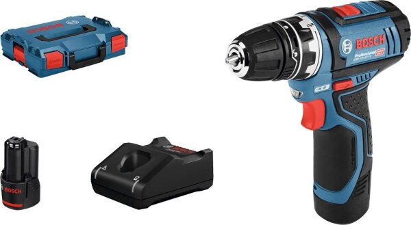 BOSCH Professional GSR 12V-15 FC Akku-Bohrschrauber-Set 12,0 V, mit 2 Akkus