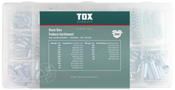 TOX Federn-Sortiment BASIC 200-teilig