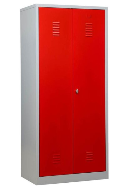 Gürkan Spind lichtgrau, feuerrot 103934, 1 Schließfach 80,0 x 50,0 x 180,0 cm