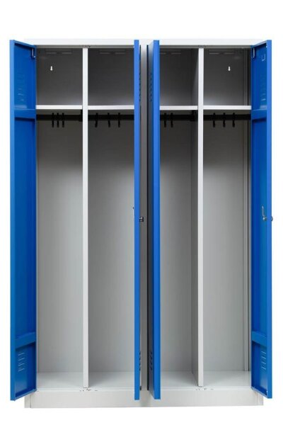 Gürkan Spind lichtgrau, enzianblau 104996, 2 Schließfächer 117,0 x 50,0 x 180,0 cm
