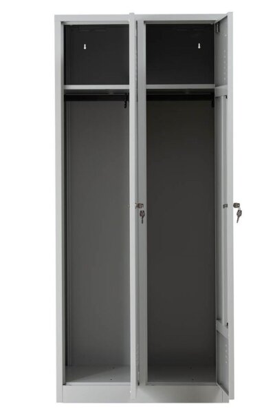 Gürkan Spind lichtgrau 103967, 2 Schließfächer 80,0 x 50,0 x 180,0 cm