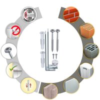 TOX Kipp Stopp 01160131 Möbel-Kippsicherung-Set, 24-teilig