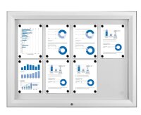 Showdown® Displays Schaukasten T silber 8x DIN A4...