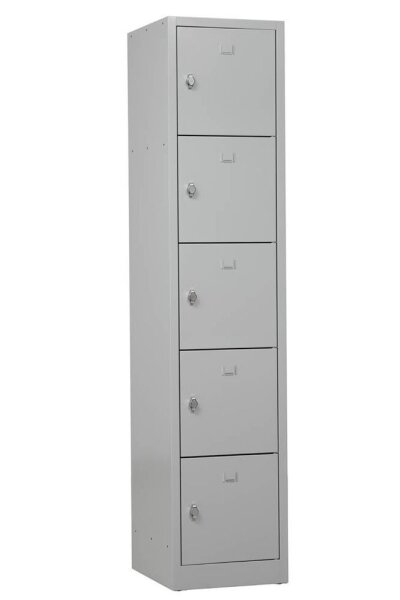 Gürkan Schließfachschrank lichtgrau 110079, 5 Schließfächer 41,0 x 45,0 x 190,0 cm