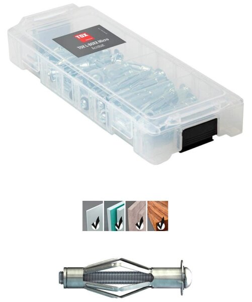TOX L-BOXX Micro Acrobat 094901804 Hohlraumdübel-Sortiment, 34-teilig