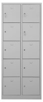 Gürkan Schließfachschrank lichtgrau 106955, 10 Schließfächer 80,0 x 45,0 x 190,0 cm