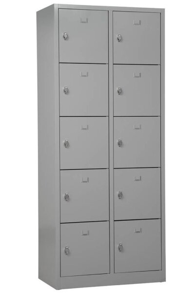 Gürkan Schließfachschrank lichtgrau 106957, 10 Schließfächer 80,0 x 45,0 x 190,0 cm