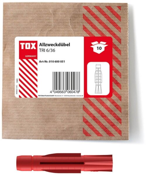 TOX TRI 6/36 010600051 Universaldübel Ø 6 mm x 36 mm, 10 St.