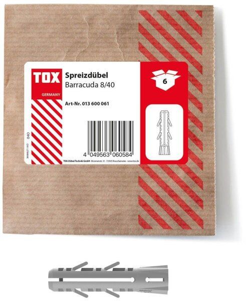TOX BARRACUDA 013600061 Spreizdübel Ø 8 mm x 40 mm, 6 St.