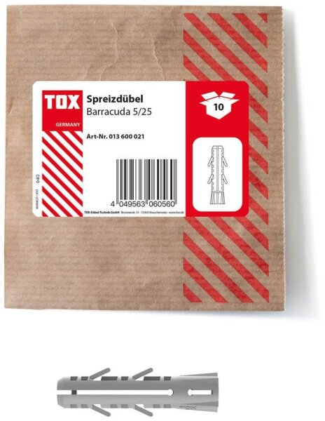 TOX BARRACUDA 013600021 Spreizdübel Ø 5 mm x 25 mm, 10 St.