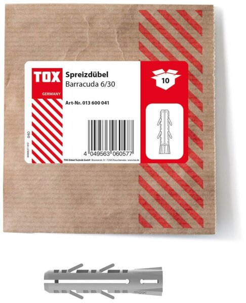 TOX BARRACUDA 013600041 Spreizdübel Ø 6 mm x 30 mm, 10 St.