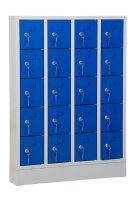 Gürkan Schließfachschrank lichtgrau, enzianblau 111037, 20 Schließfächer 80,0 x 15,0 x 110,0 cm