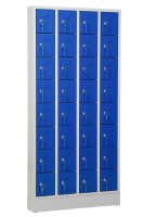 Gürkan Schließfachschrank lichtgrau, enzianblau 110298, 32 Schließfächer 80,0 x 15,0 x 168,0 cm