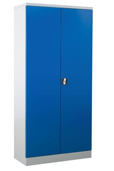 Gürkan Putzmittelschrank 111273 lichtgrau, enzianblau 3 Fachböden 80,0 x 38,0 x 180,0 cm, aufgebaut, 1 St.